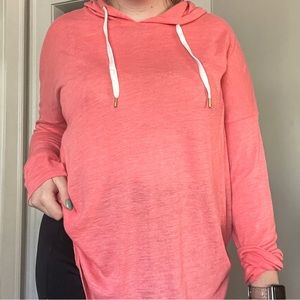 Old Navy Coral Pink Lightweight Hoodie Top